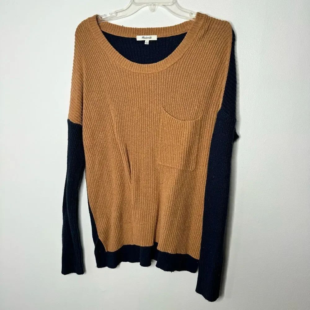 Madewell color block sweater size small